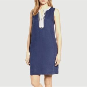 Tommy Bahama sleeveless linen shift dress, Two Palms, navy blue, XL, NWT